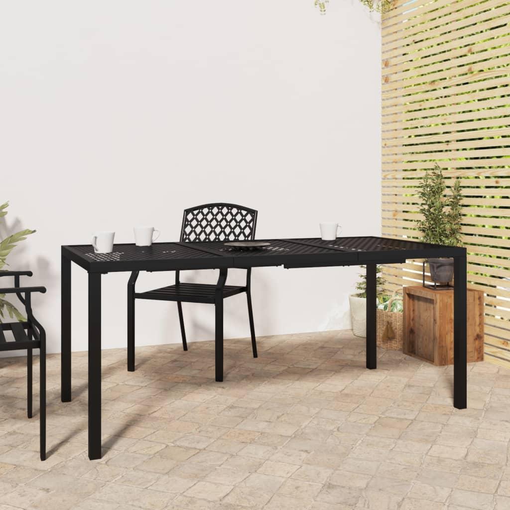 Mesa de jardín de acero gris antracita 100x100x72 cm