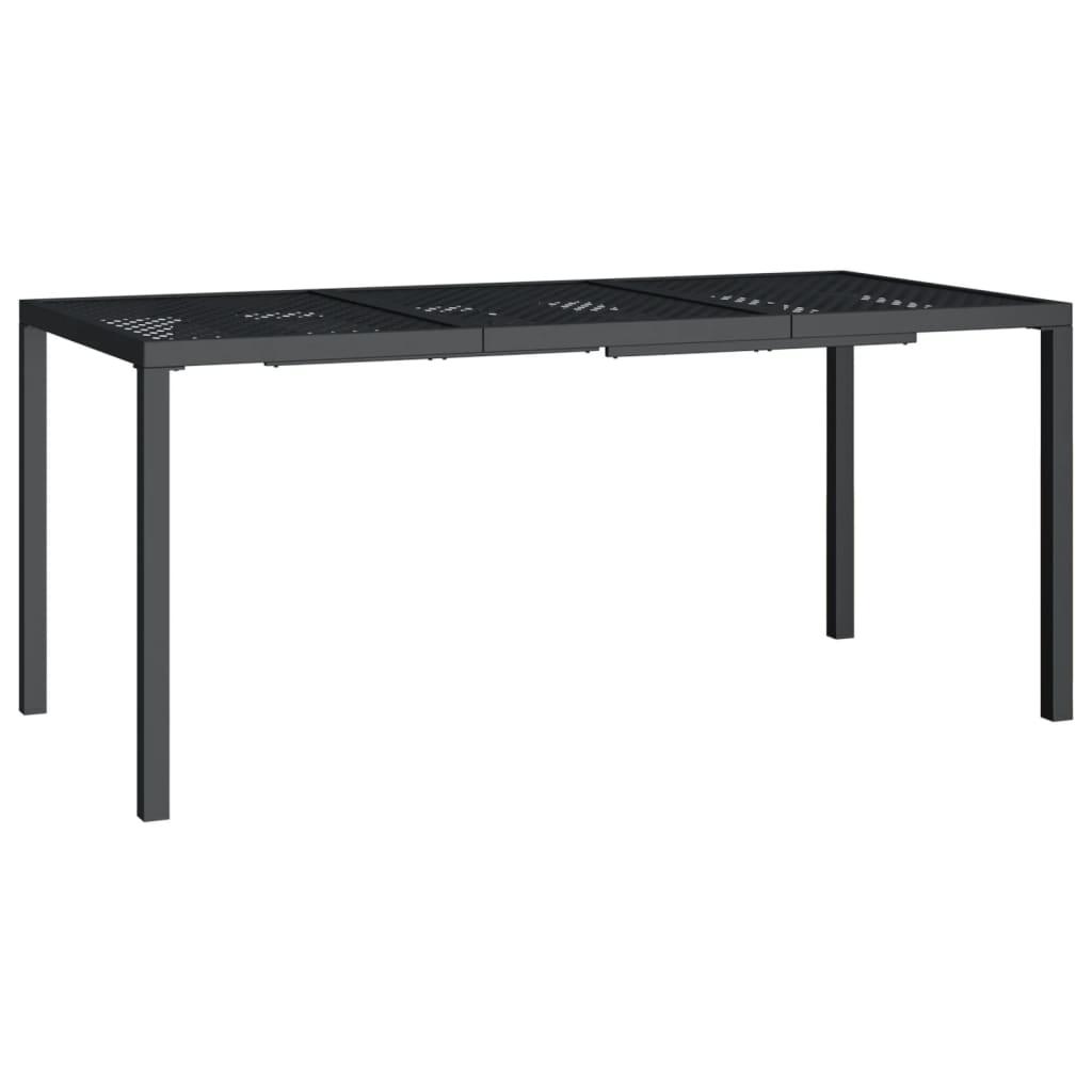 Mesa de jardín de acero gris antracita 100x100x72 cm
