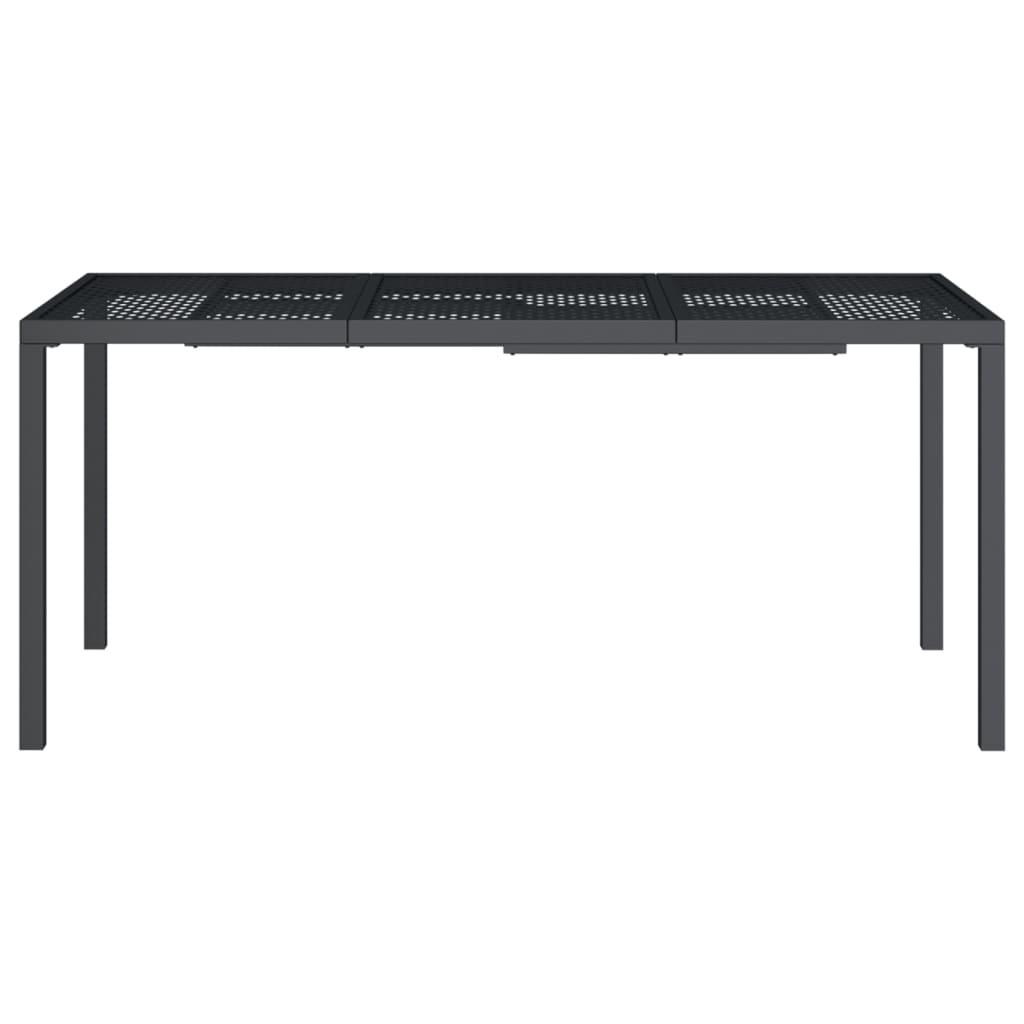 Mesa de jardín de acero gris antracita 100x100x72 cm