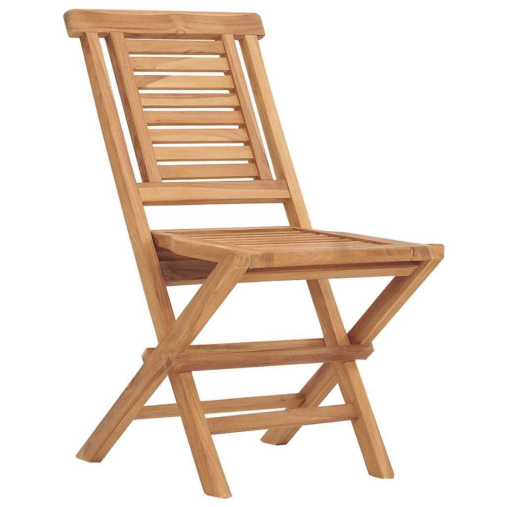 Sillas plegables (2 unidades) de madera maciza de teca