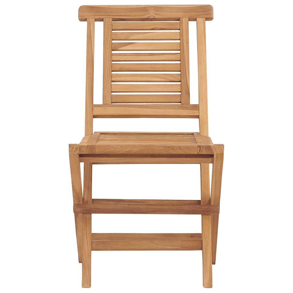 Sillas plegables (2 unidades) de madera maciza de teca