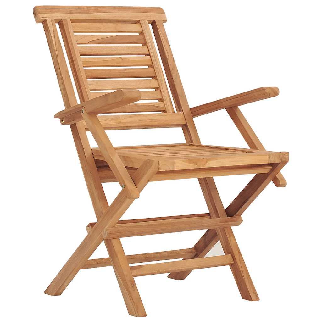 Sillas plegables (2 unidades), madera maciza de teca