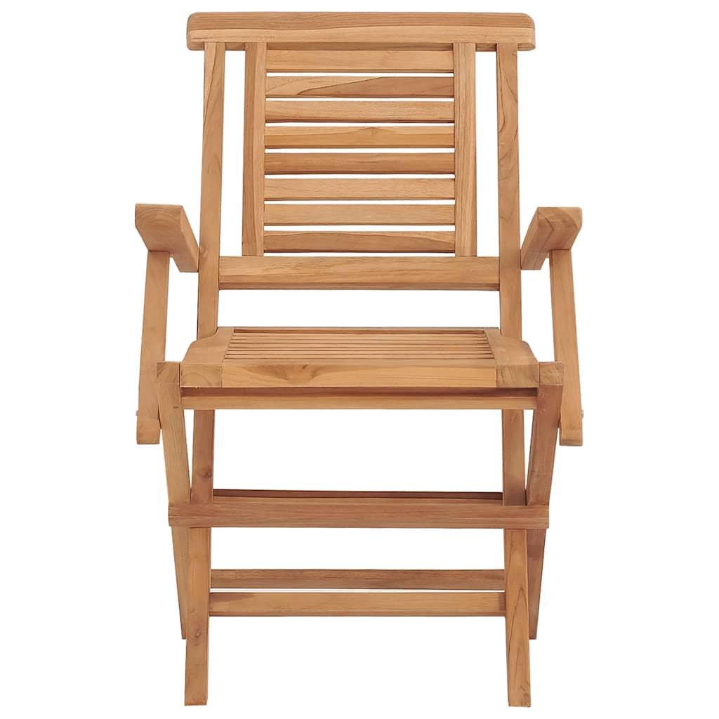 Sillas plegables (2 unidades), madera maciza de teca