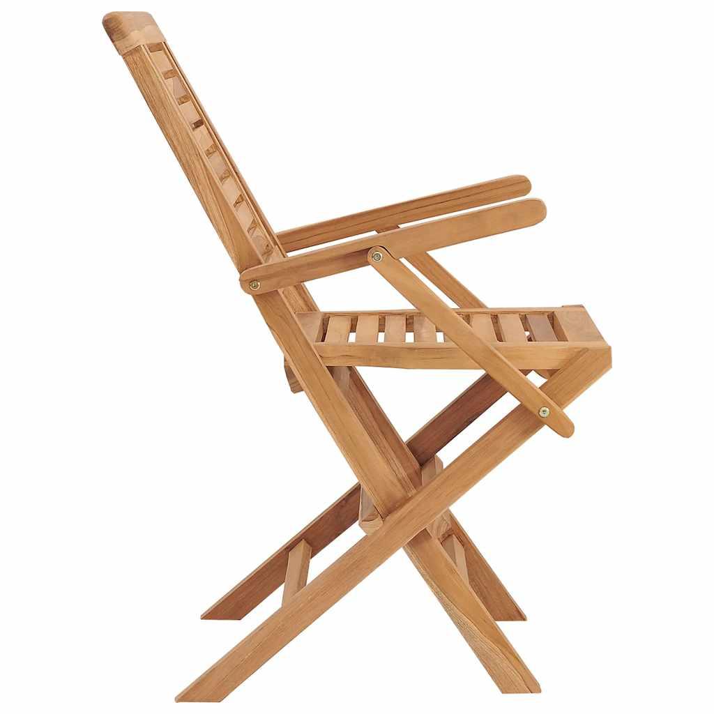 Sillas plegables (2 unidades), madera maciza de teca