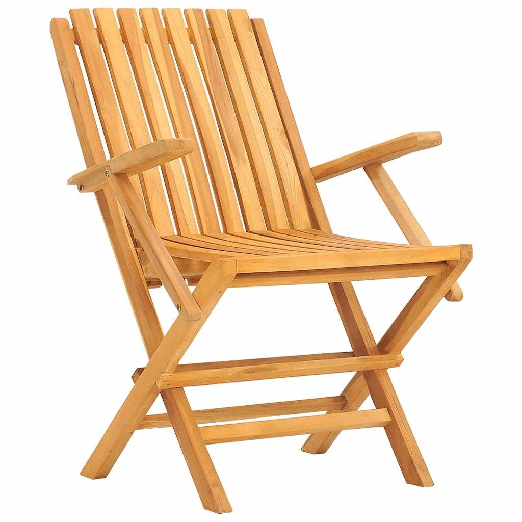 Sillas plegables (2 unidades), madera maciza de teca