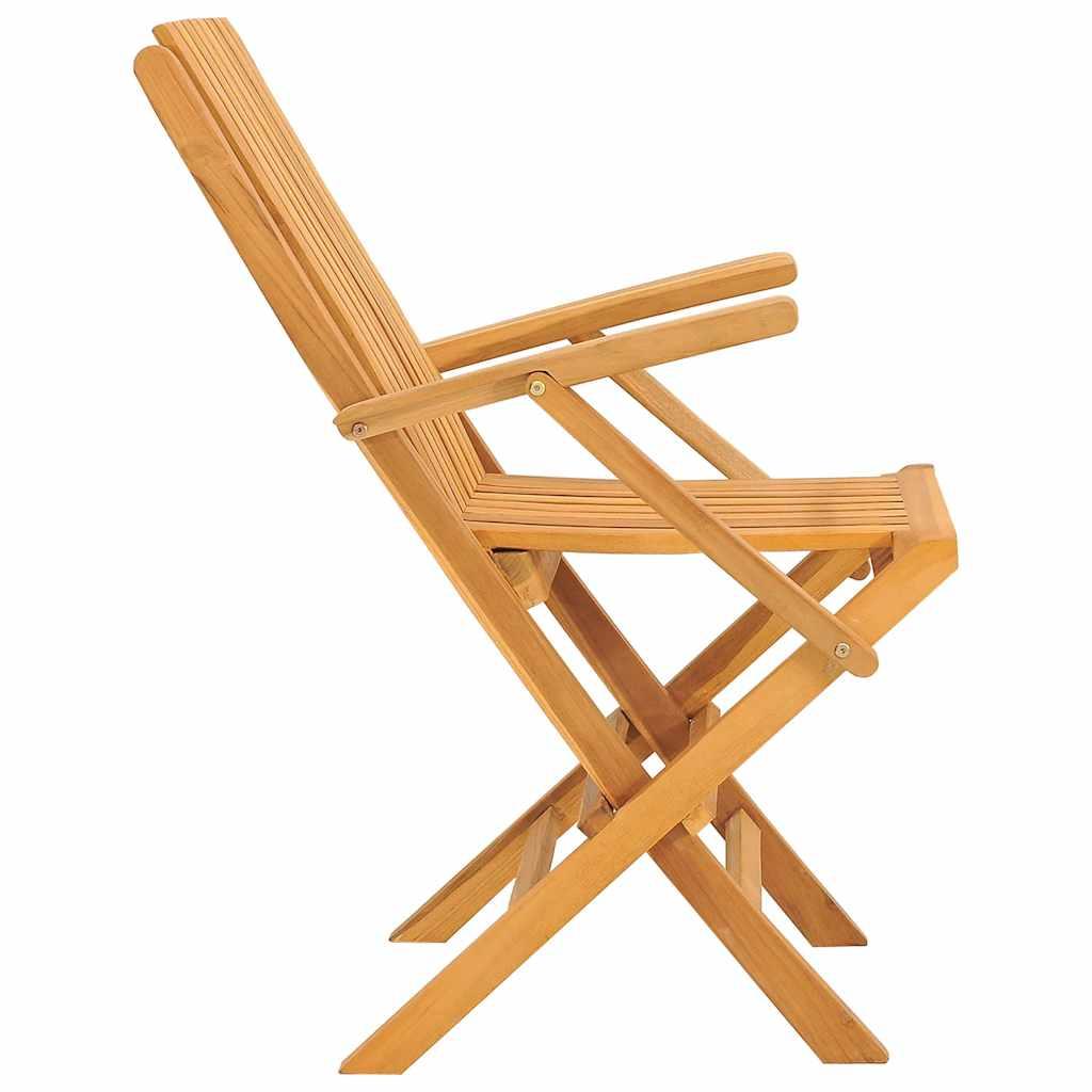 Sillas plegables (2 unidades), madera maciza de teca