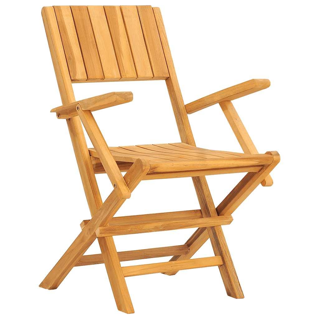 Sillas plegables (2 unidades), madera maciza de teca