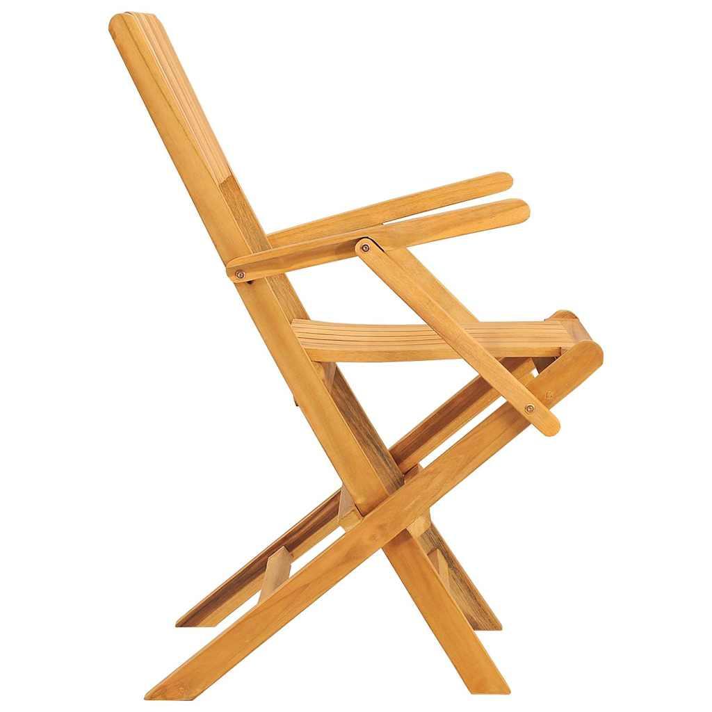 Sillas plegables (2 unidades), madera maciza de teca