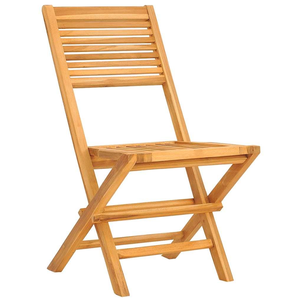Sillas plegables (2 unidades), madera maciza de teca