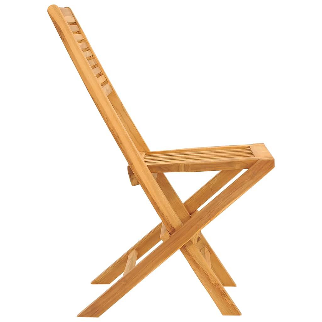 Sillas plegables (2 unidades), madera maciza de teca