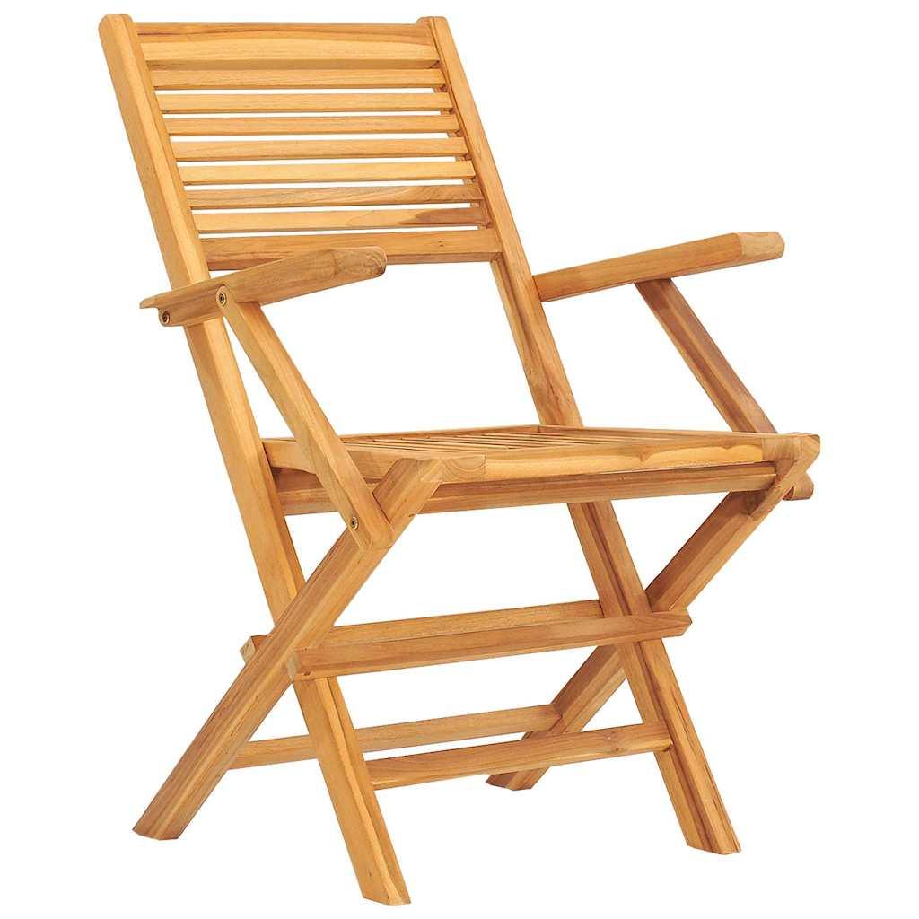 Sillas plegables (2 unidades) de madera maciza de teca