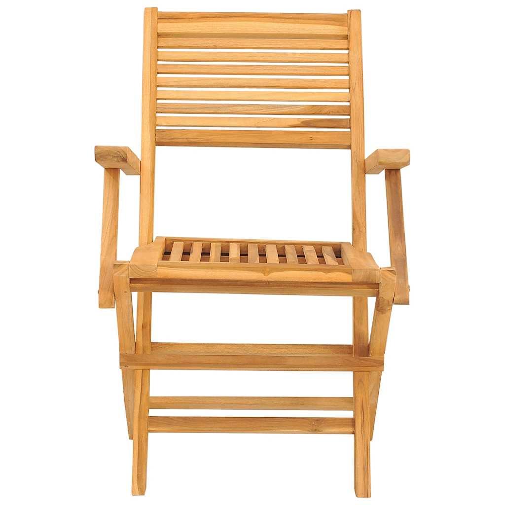 Sillas plegables (2 unidades) de madera maciza de teca