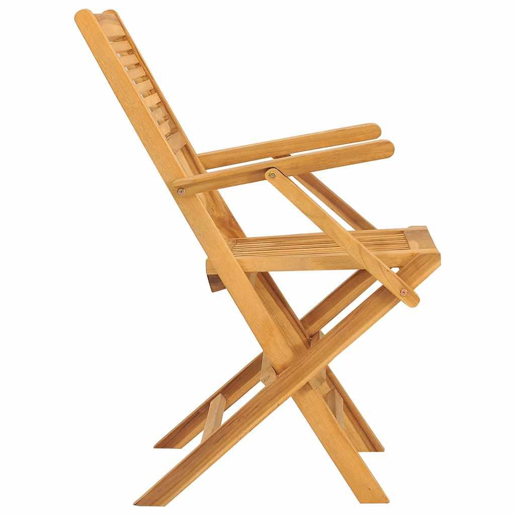 Sillas plegables (2 unidades) de madera maciza de teca