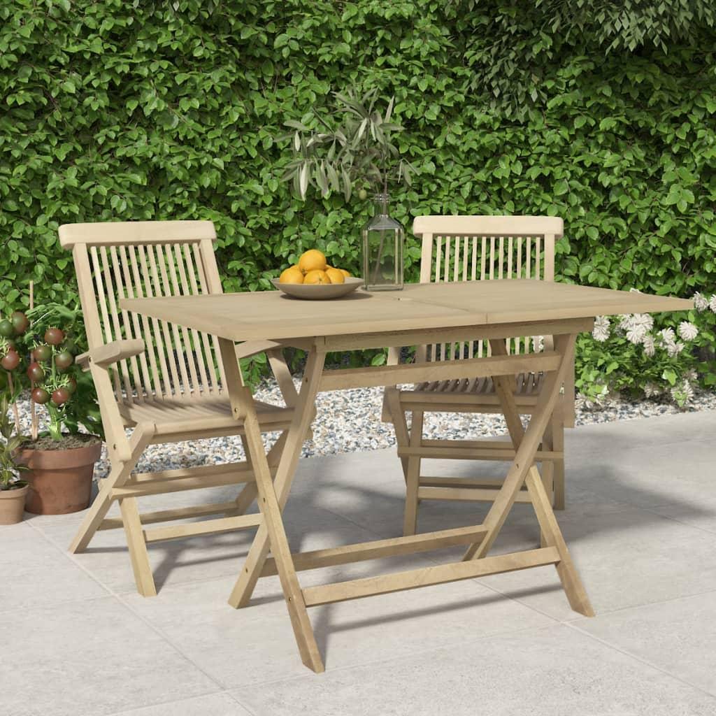 Mesa de jardín plegable madera maciza de teca