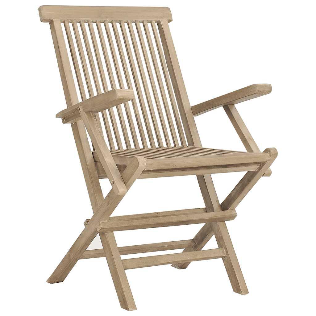 Sillas plegables (2 unidades), madera maciza de teca