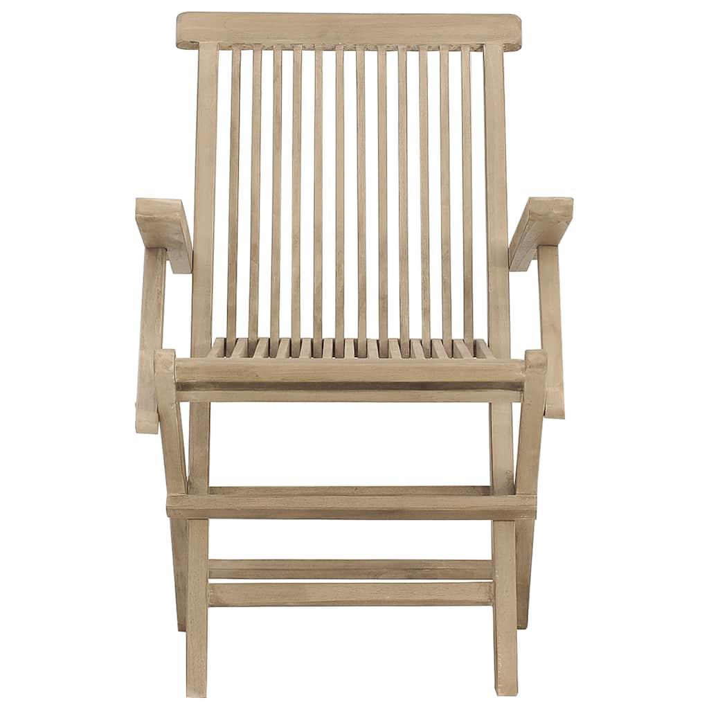 Sillas plegables (2 unidades), madera maciza de teca