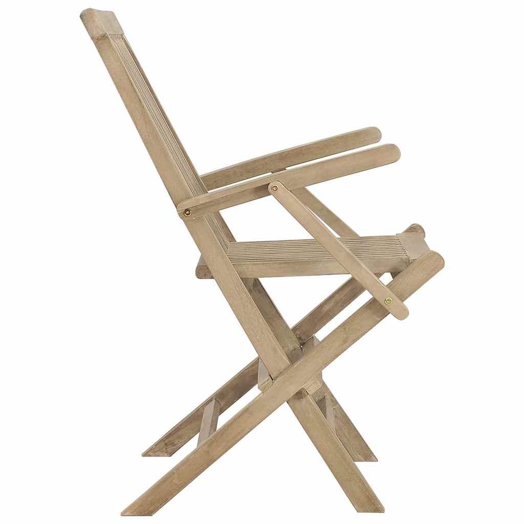 Sillas plegables (2 unidades), madera maciza de teca