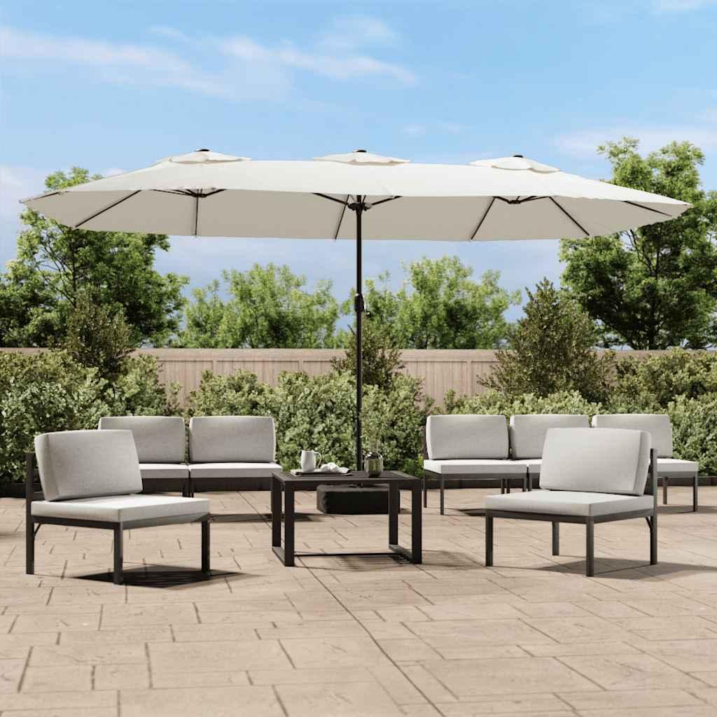 Sombrilla doble blanco arena 449x265 cm