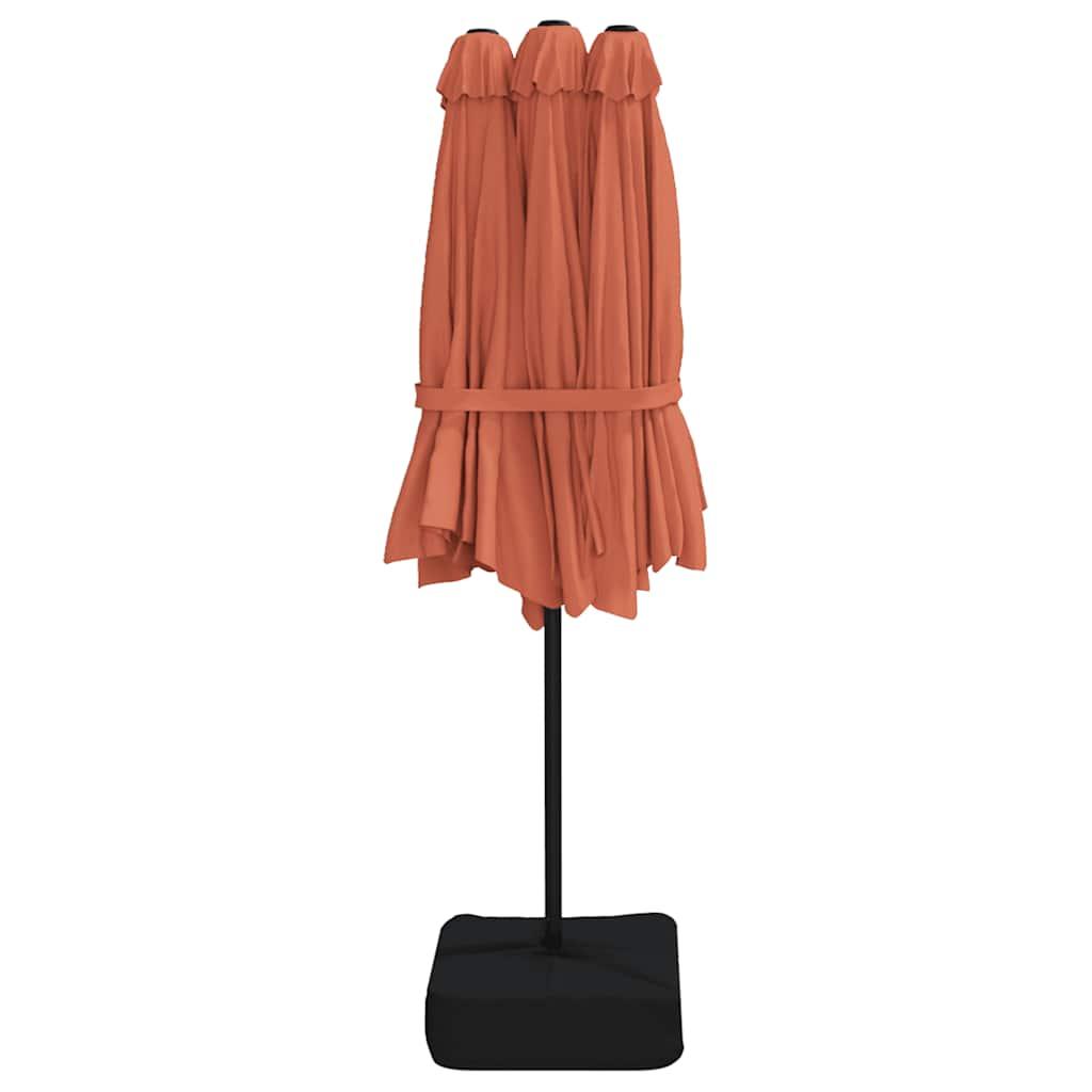 Sombrilla de jardín doble color terracota 449x265 cm