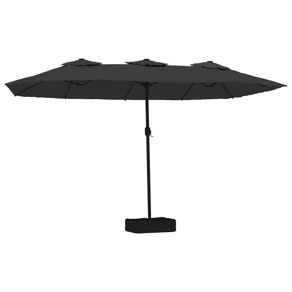 Sombrilla de jardín doble negro 449x265 cm