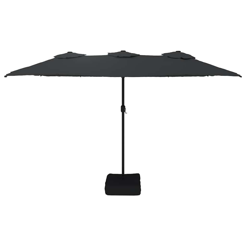 Sombrilla de jardín doble negro 449x265 cm