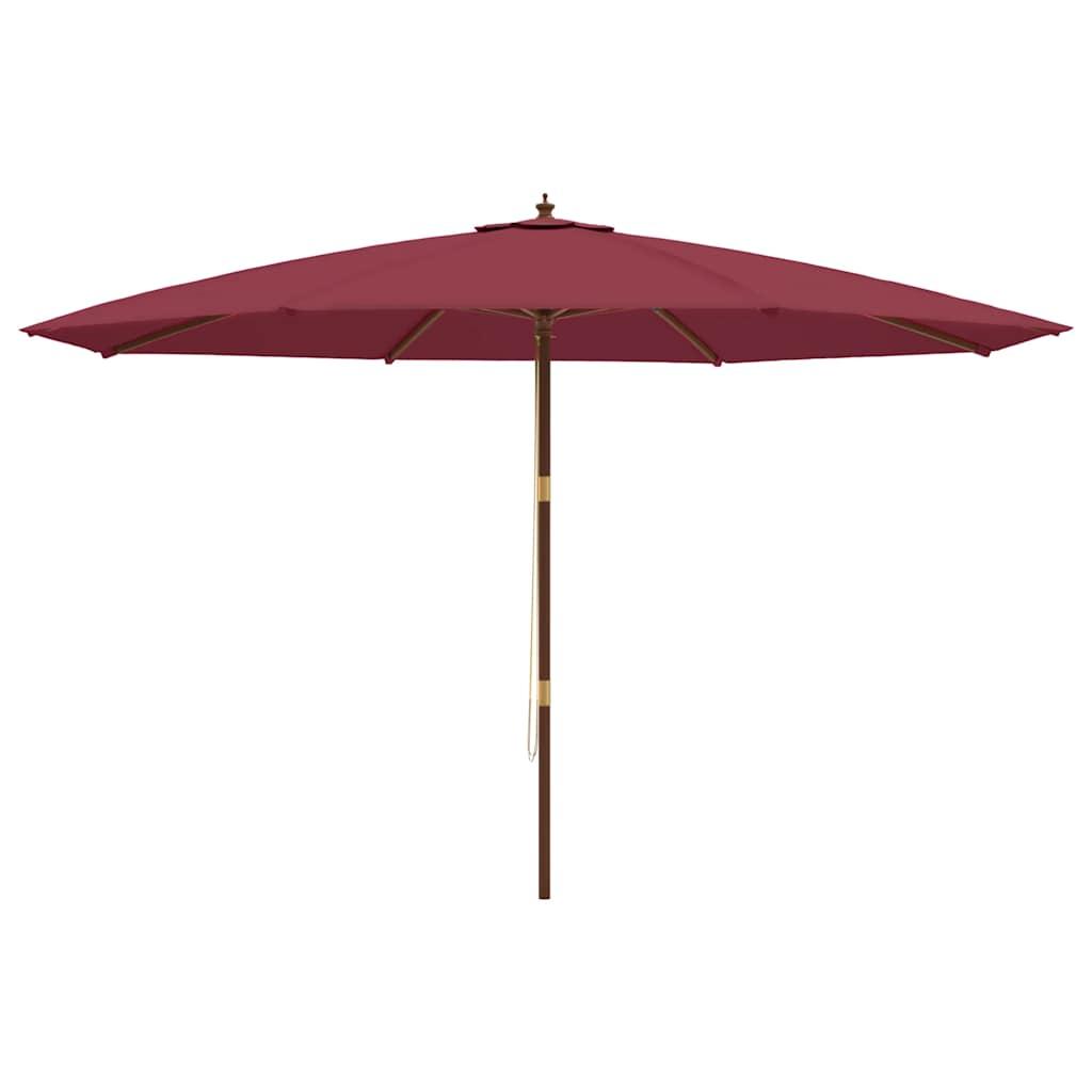 Sombrilla de jardín con poste de madera rojo burdeos 400x273 cm