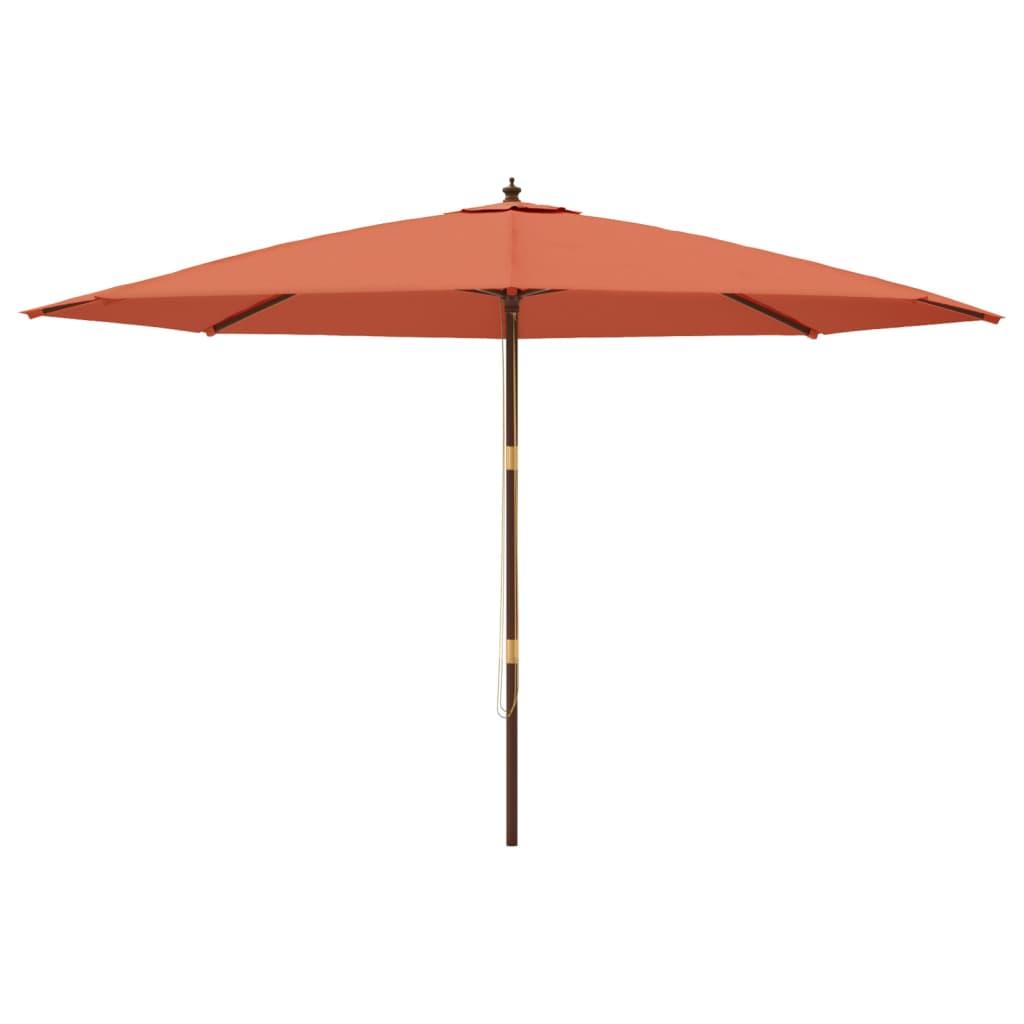 Sombrilla de jardín con poste de madera terracota 198x198x231cm