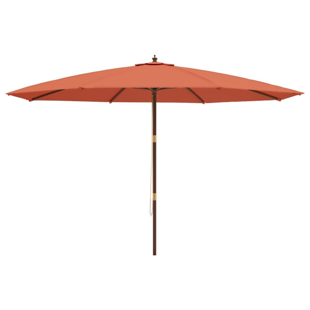 Sombrilla de jardín con poste de madera terracota 198x198x231cm