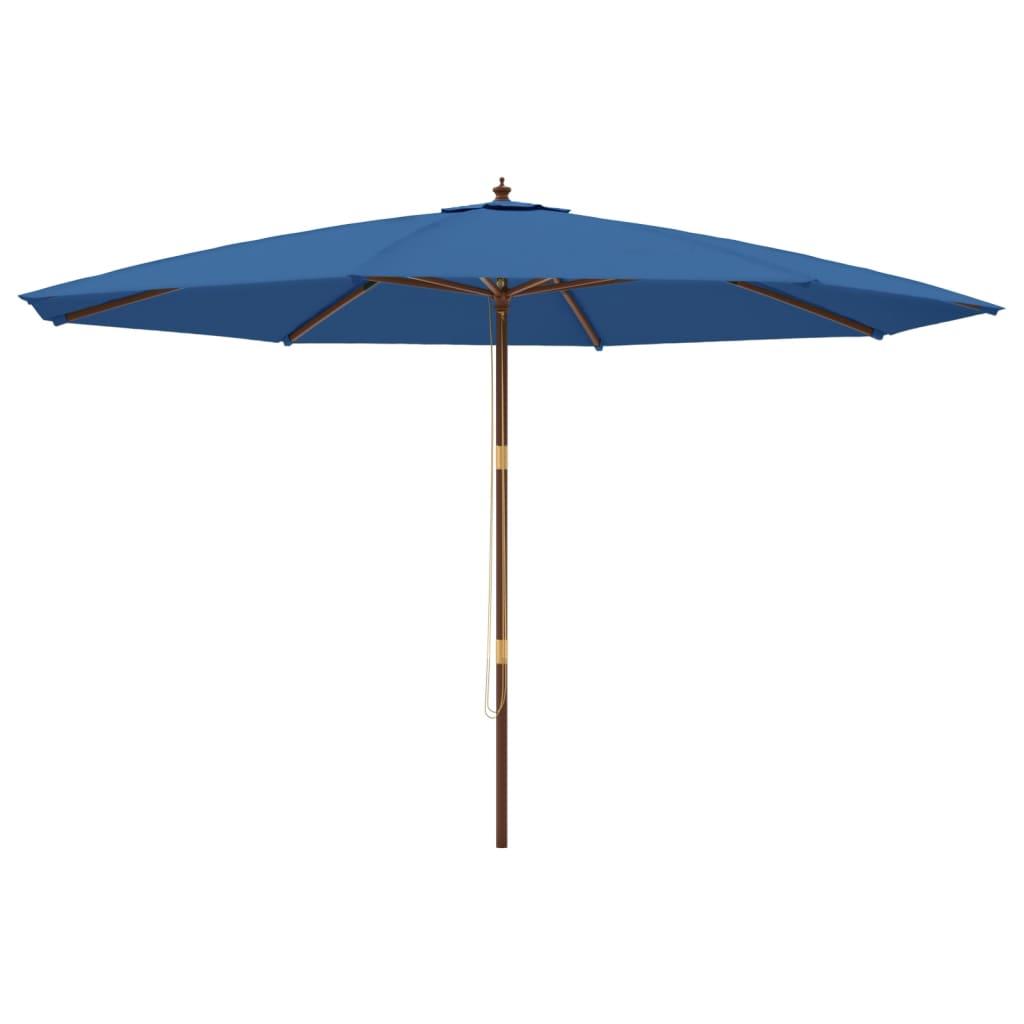 Sombrilla de jardín con poste de madera azul azure 400x273 cm