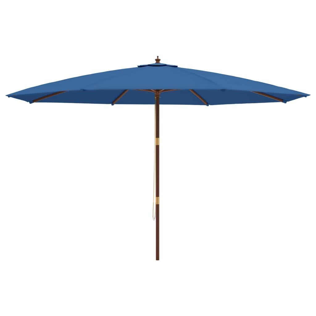 Sombrilla de jardín con poste de madera azul azure 400x273 cm