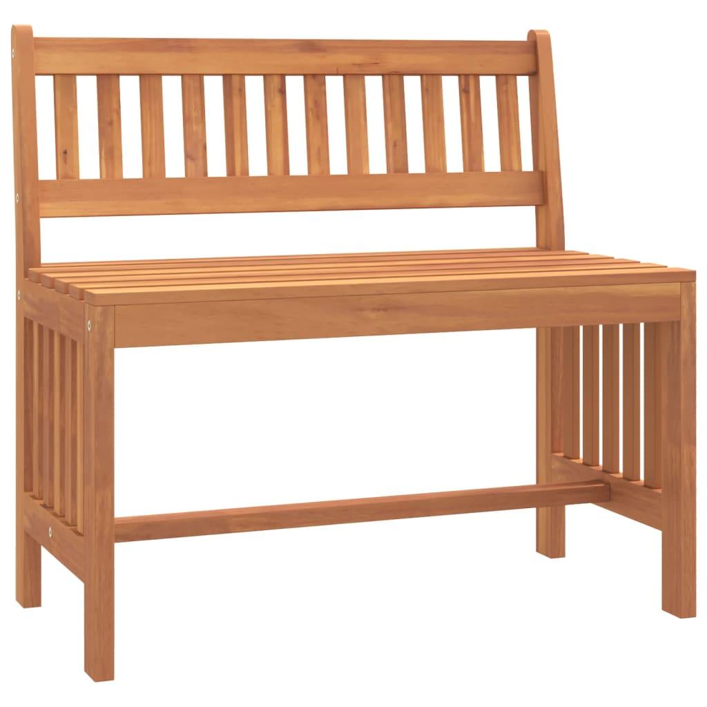 Banco de jardín de madera maciza de eucalipto 110 cm
