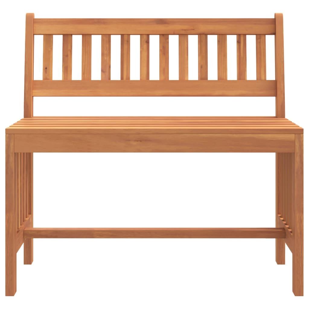 Banco de jardín de madera maciza de eucalipto 110 cm