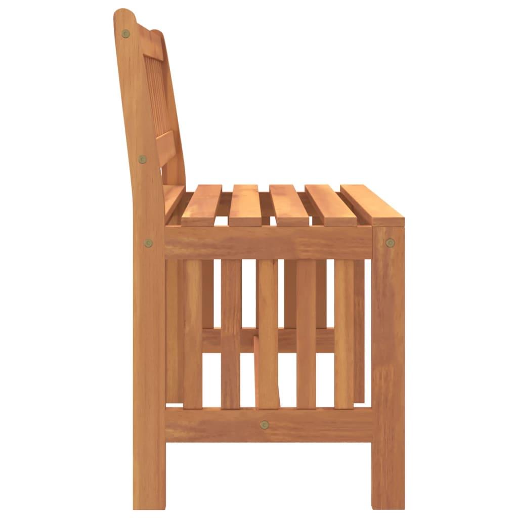 Banco de jardín de madera maciza de eucalipto 110 cm