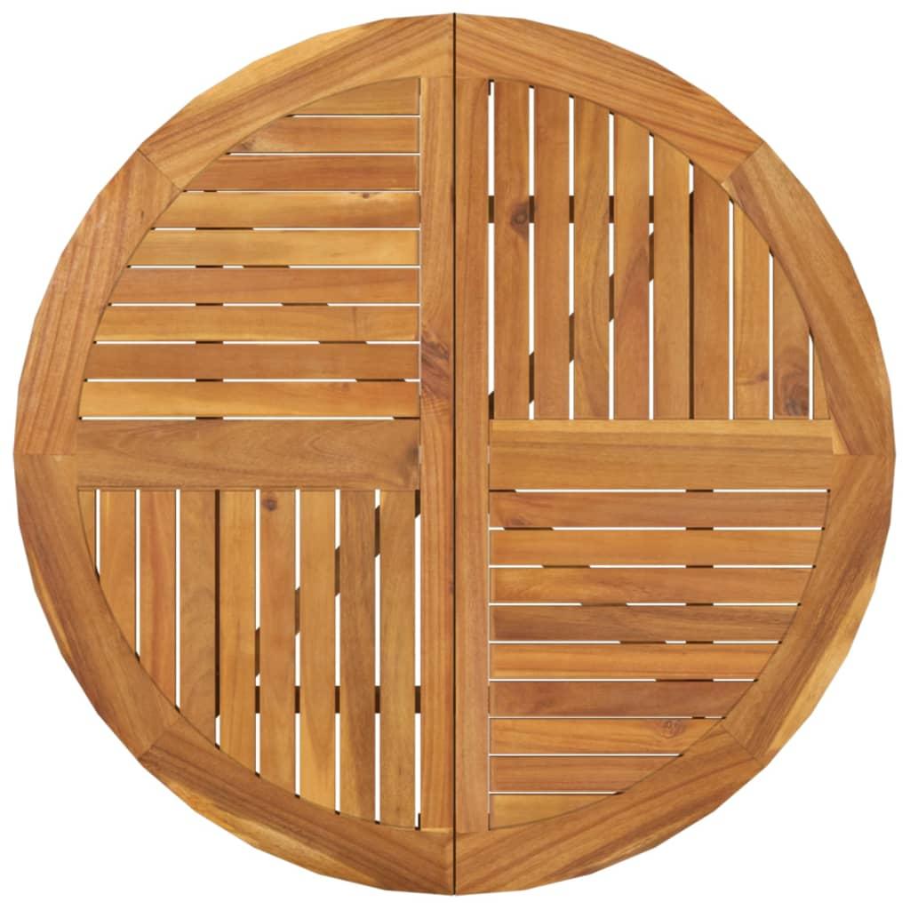 Mesa de jardín madera maciza acacia negro y marrón 123x60x74 cm