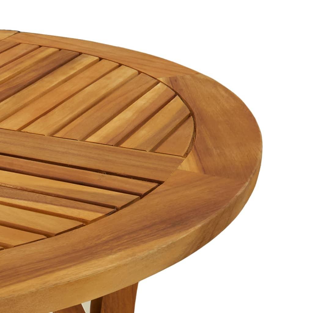 Mesa de jardín madera maciza acacia negro y marrón 123x60x74 cm