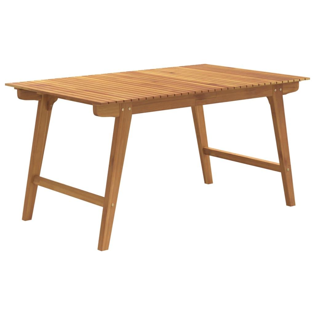 Mesa de jardín madera maciza acacia negro y marrón 123x60x74 cm