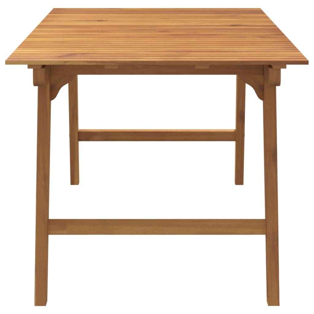 Mesa de jardín madera maciza acacia negro y marrón 123x60x74 cm