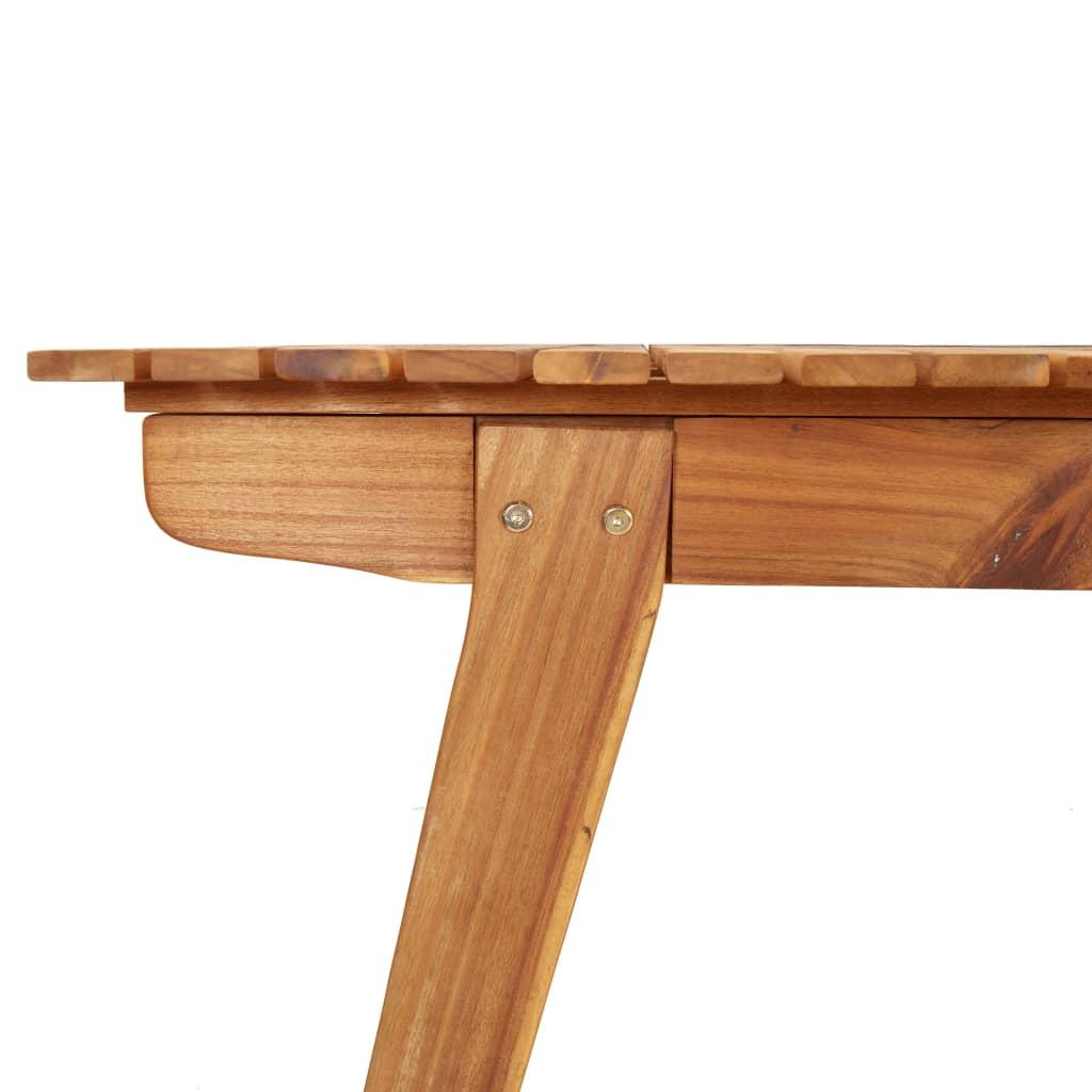 Mesa de jardín madera maciza acacia negro y marrón 123x60x74 cm