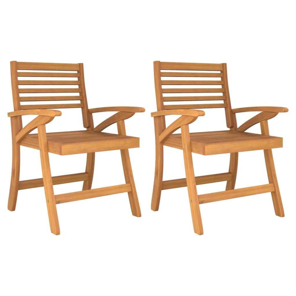 Sillas de jardín 2 uds madera maciza