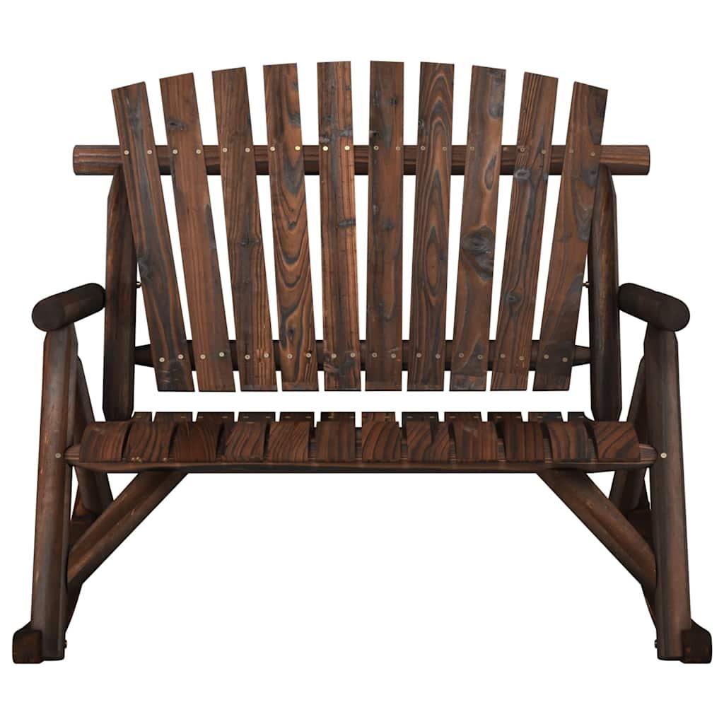 Banco mecedora de jardín de 2 plazas madera abeto 123x96x102 cm
