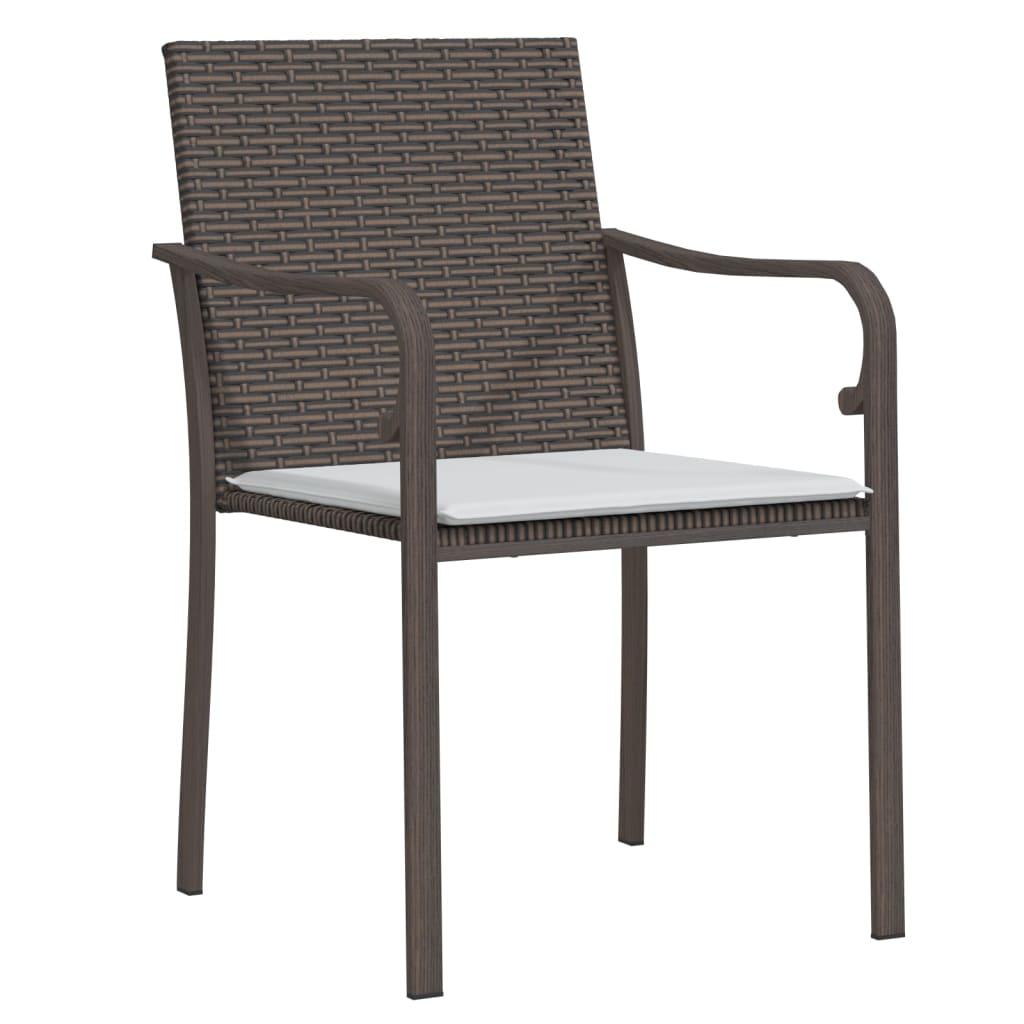 Sillas jardín cojines 2 uds ratán sintético negro 54x62,5x89 cm