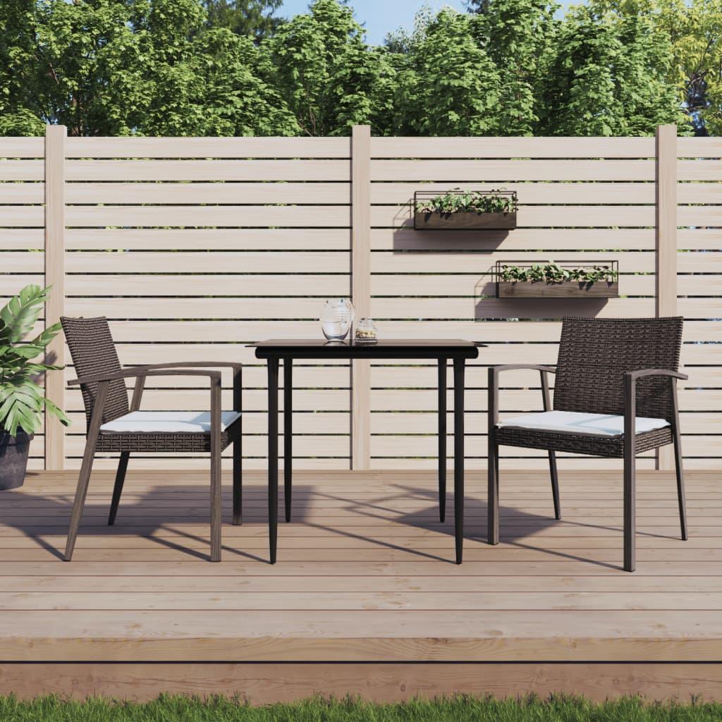 Sillas jardín cojines 2 uds ratán sintético negro 54x62,5x89 cm
