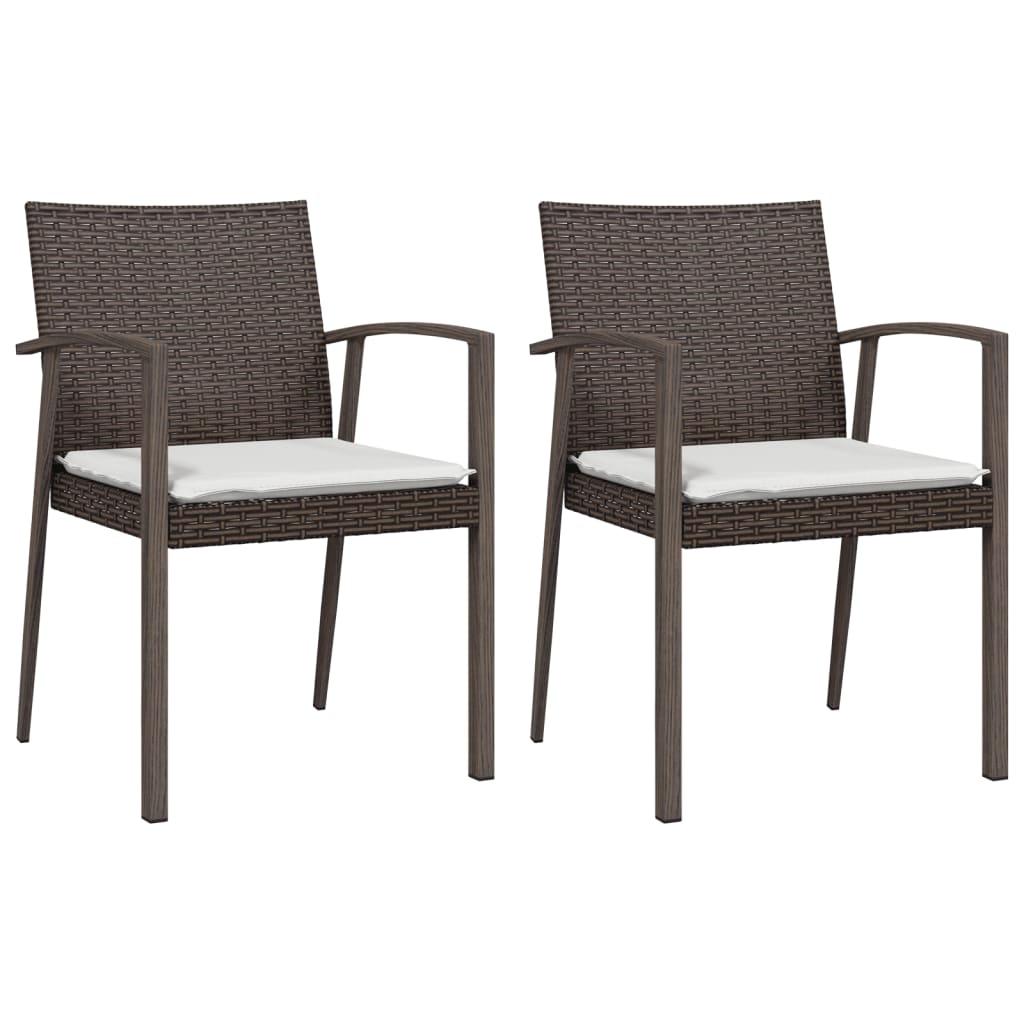 Sillas jardín cojines 2 uds ratán sintético negro 54x62,5x89 cm