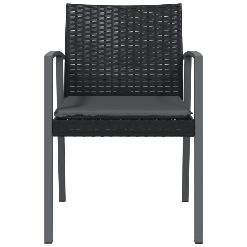 Sillas jardín cojines 2 uds ratán sintético negro 54x62,5x89 cm