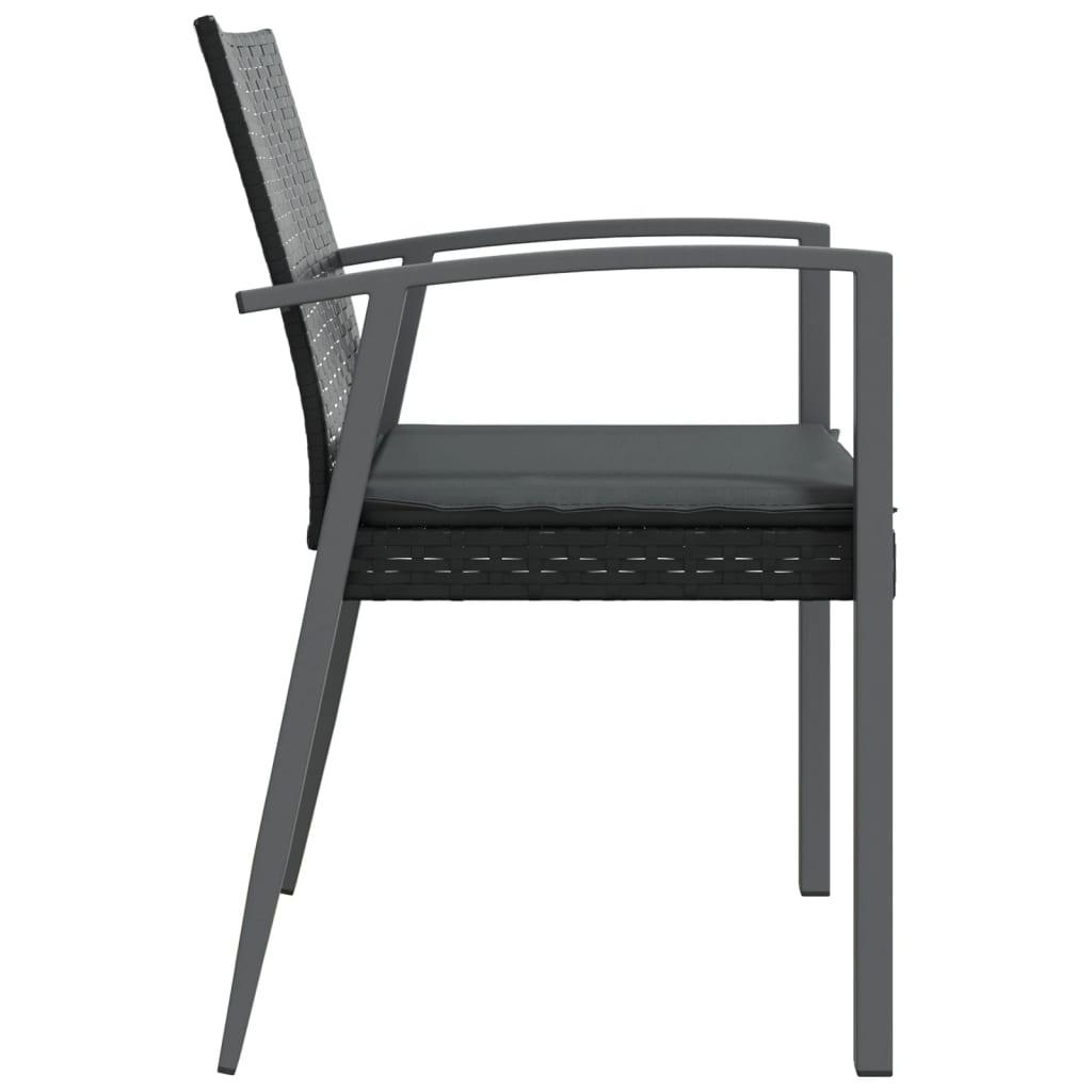 Sillas jardín cojines 2 uds ratán sintético negro 54x62,5x89 cm