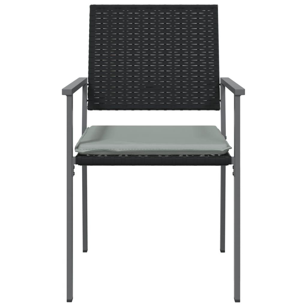 Sillas jardín cojines 2 uds ratán sintético negro 54x62,5x89 cm