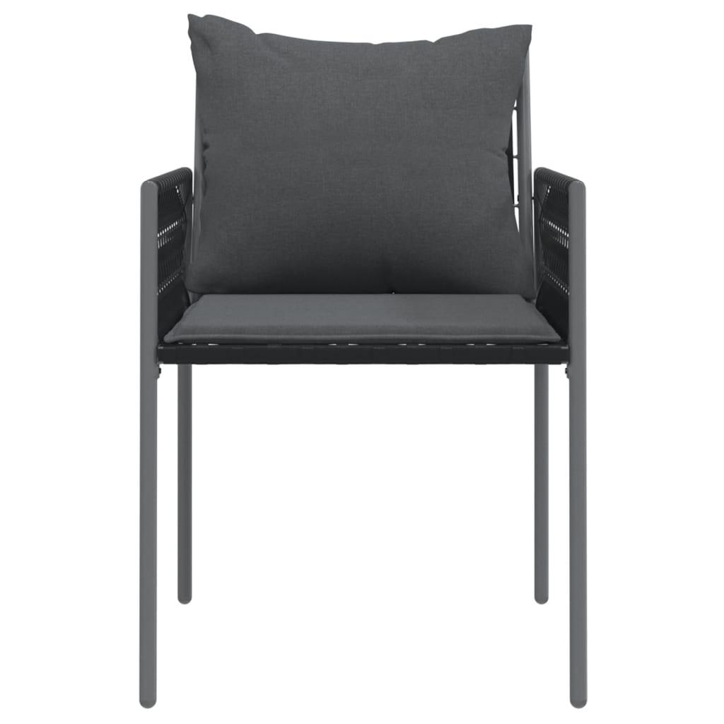 Sillas jardín cojines 2 uds ratán sintético negro 54x62,5x89 cm