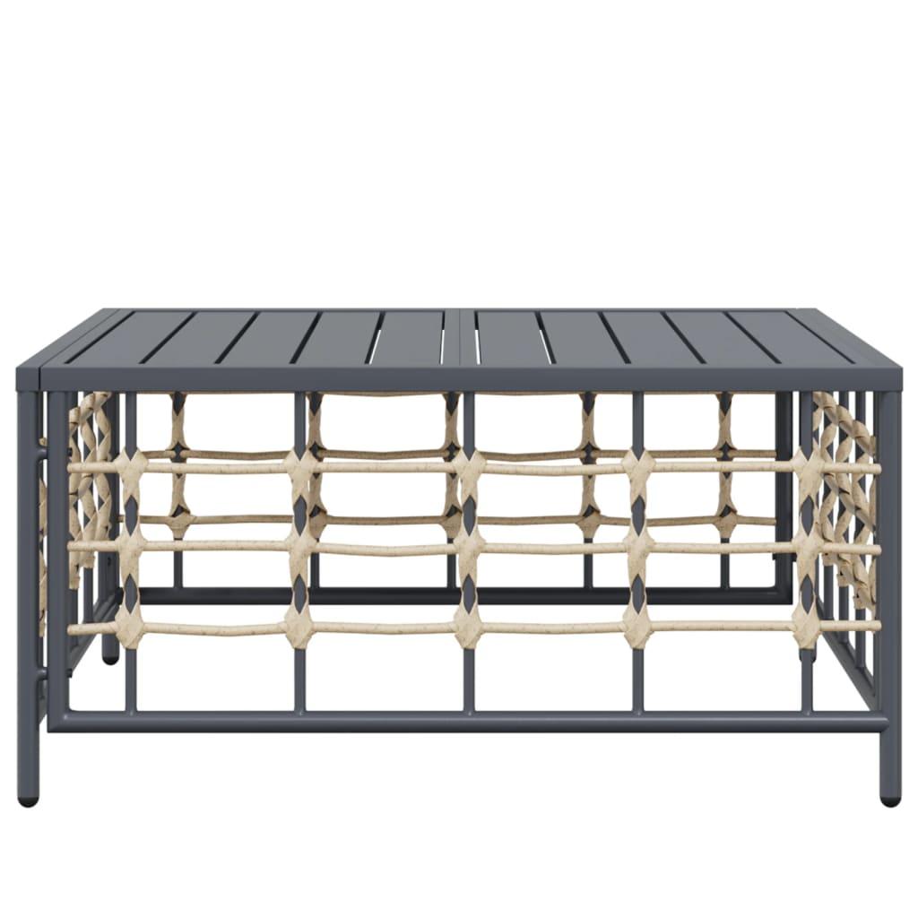 Mesa de jardín ratán sintético gris antracita 70x70x34 cm
