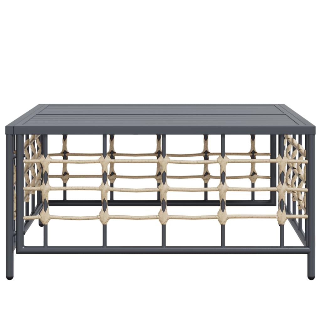 Mesa de jardín ratán sintético gris antracita 70x70x34 cm