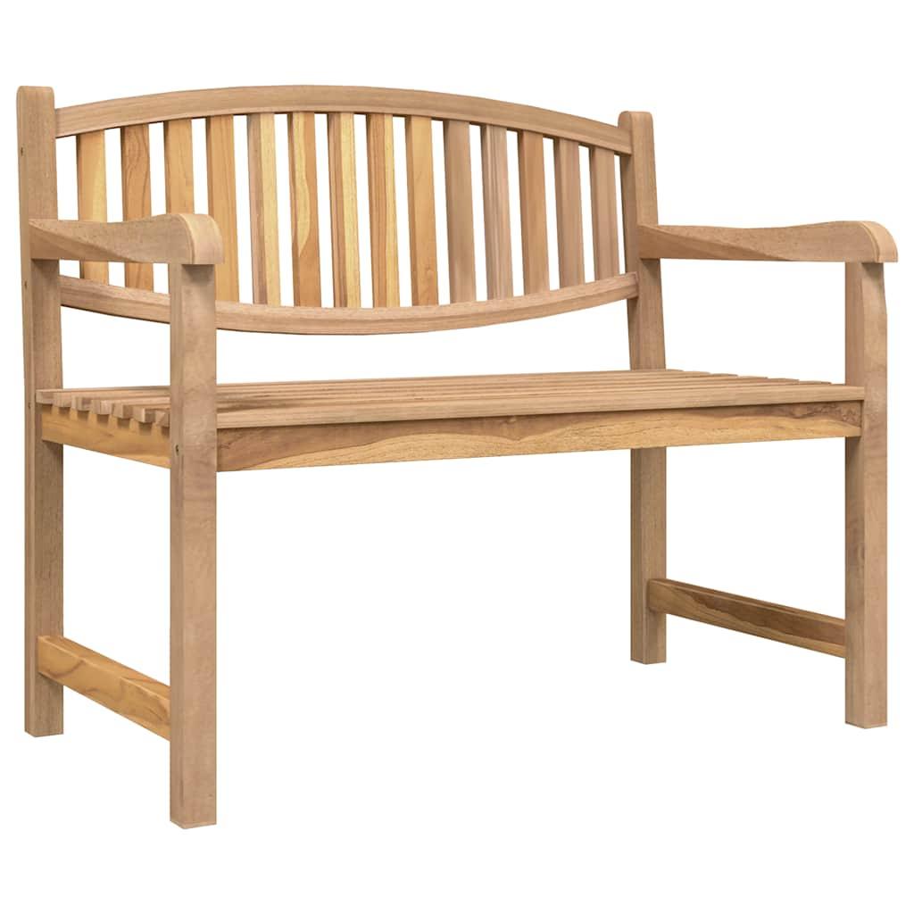 Banco de jardín madera maciza de teca 127x58,5x92,5 cm